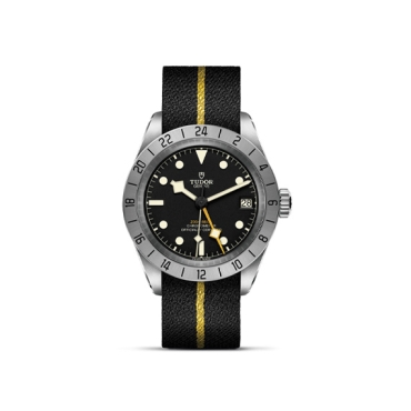 TUDOR Black Bay Pro 39mm Steel Case Black Fabric Strap with Yellow Band