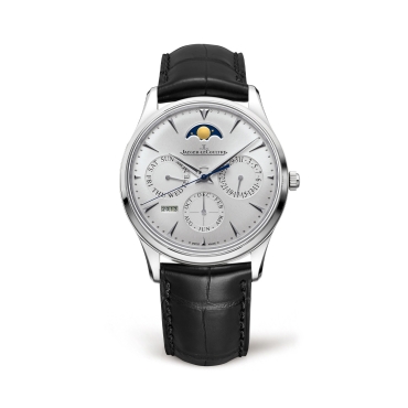 Jaeger-LeCoultre Master Ultra Thin  Perpetual 39mm, Silver Dial Black Leather Strap
