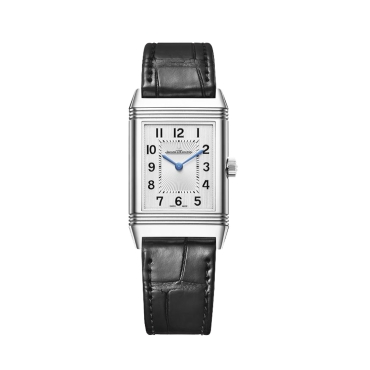 Jaeger-LeCoultre Reverso  Classic Medium Thin, Silver Dial Black Leather Strap