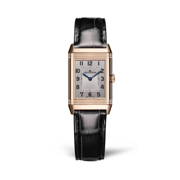 Jaeger-LeCoultre Reverso Classic Duetto Rose Gold Black Leather Strap
