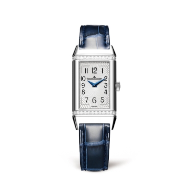 Jaeger-LeCoultre Reverso One Silver Dial Blue Leather Strap