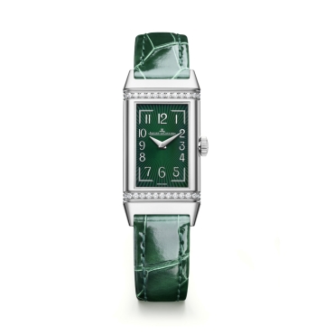 Jaeger-LeCoultre Reverso One 40.1x20 mm Green Dial Stainless Steel Green Alligator Leather Strap