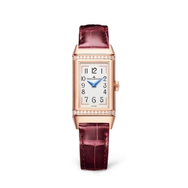 Jaeger-LeCoultre Reverso One Duetto, Silver Dial Burgandy Leather Strap