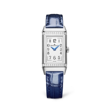 Jaeger-LeCoultre Reverso One Duetto, Silver Dial Blue Leather Strap