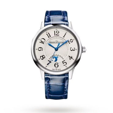 Jaeger-LeCoultre Rendez-Vous   Night &amp; Day Medium, Silver Dial  Blue Leather Strap