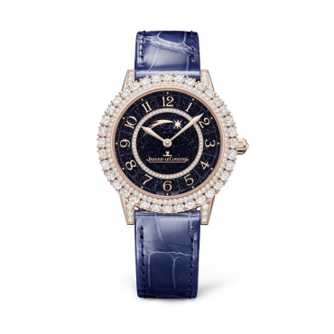 Jaeger-LeCoultre Rendez-Vous Dazzling Shooting Star 36mm Blue Dial Rose Gold with Diamonds Blue Alligator Leather Strap