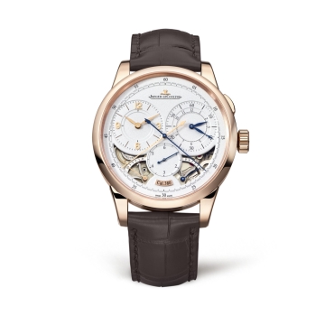 Jaeger-LeCoultre Duometre Chronographe 42mm Rose Gold Brown Alligator Leather Strap
