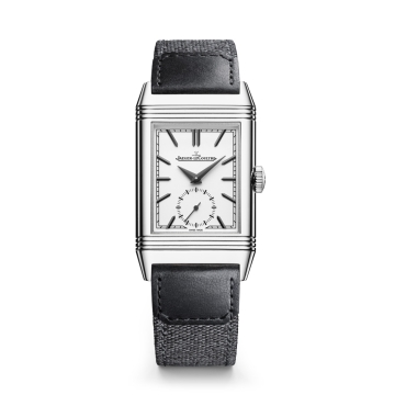 Jaeger-Le Coultre Reverso Tribute Monoface Small Seconds Stainless Steel Black Leather Strap