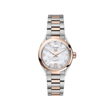 TAG Heuer Carrera Date 29mm Opaline Dial with Diamonds Steel and Gold